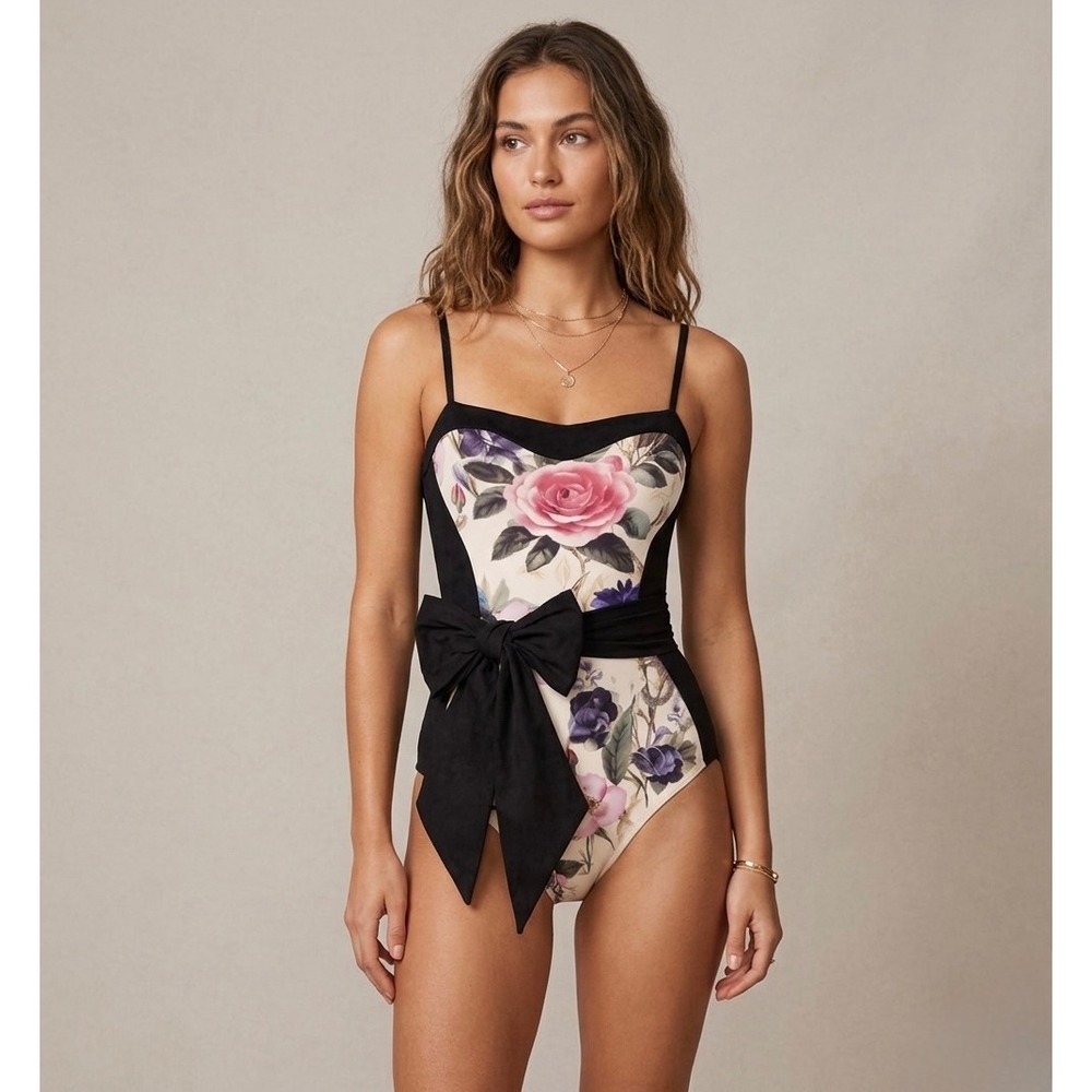 TA3 Sashy One Piece Swimsuit Frame Rose Snake/Black‎ – XS Regular/Long NWT